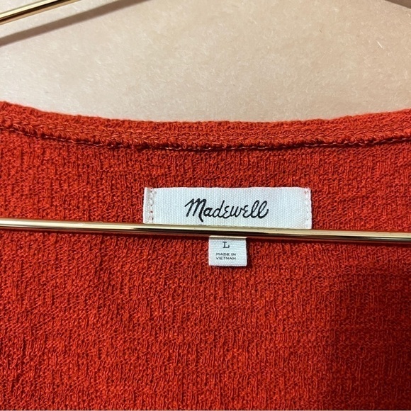 Madewell | Texture & Thread Wrap-Tie Top Cropped Spiced Cinnamon Size L - Picture 3 of 7